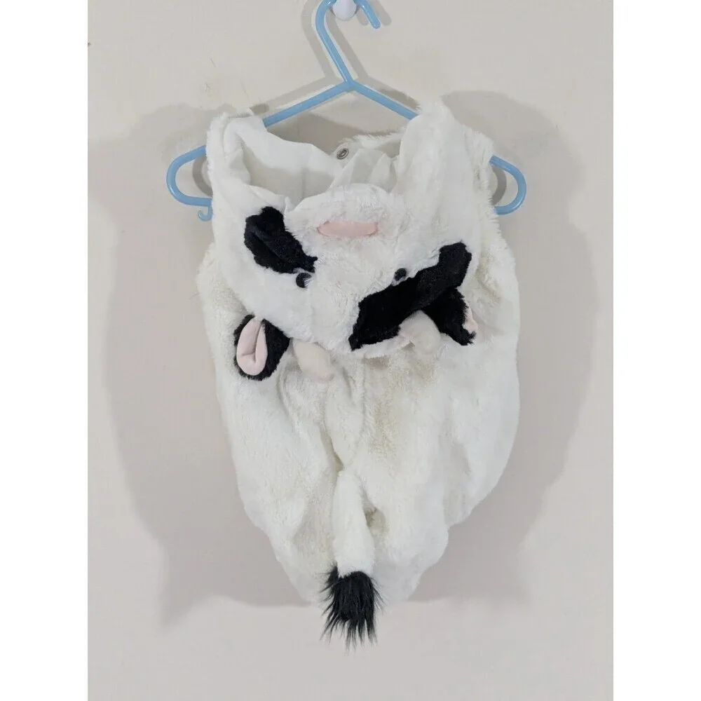 Pottery Barn Kids Baby 0-6 Months Cow Costume Black White Photos Birthday